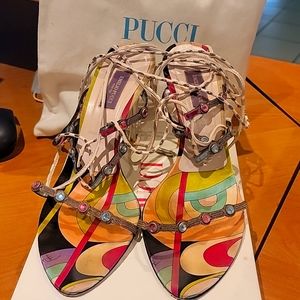 Emilio Pucci Strappy Sandal Heels Size 9